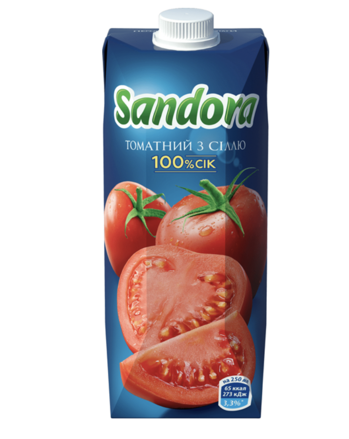 Сік Sandora Томатний з м'якоттю 0.5 л тетра-пак